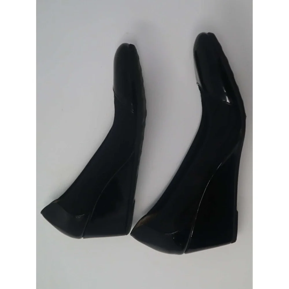 Black Wedge Pump 8.5 LifeStride Womens Juliana Patent Cap Toe Comfort Shoes